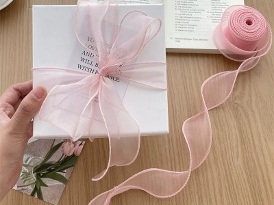 奶油细闪鱼尾纱波浪卷温柔丝带鲜花包装绑带礼物绳diy手工丝带图3