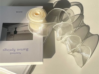 奶油细闪鱼尾纱波浪卷温柔丝带鲜花包装绑带礼物绳diy手工丝带图5