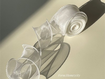 奶油细闪鱼尾纱波浪卷温柔丝带鲜花包装绑带礼物绳diy手工丝带图7