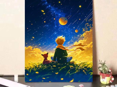 星空小王子数字油画diy手工填色治愈高颜值客厅装饰画ins送礼图9