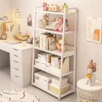 书架置物架ins落地卧室家用简约现代铁艺收纳展示架书架钢架靠墙