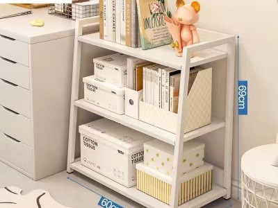 书架置物架ins落地卧室家用简约现代铁艺收纳展示架书架钢架靠墙图3