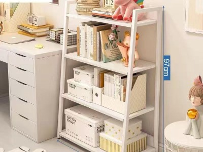 书架置物架ins落地卧室家用简约现代铁艺收纳展示架书架钢架靠墙图4