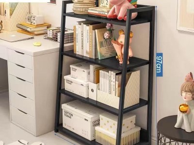 书架置物架ins落地卧室家用简约现代铁艺收纳展示架书架钢架靠墙图8