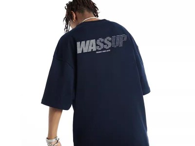 美式渐变字母纯棉圆领短袖T恤男重磅国潮夏季图4