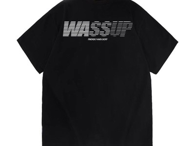 美式渐变字母纯棉圆领短袖T恤男重磅国潮夏季图5