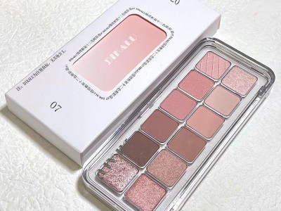 韩系早八必备12色消肿眼影2025新款珠光奶咖玫瑰光综合一体盘图2