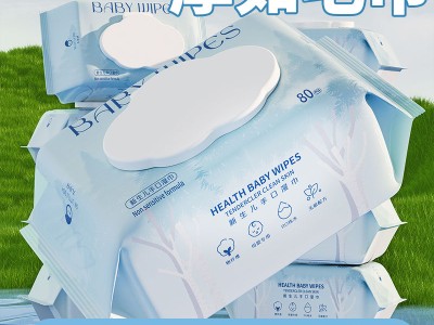 婴儿湿巾加大加厚新生儿宝宝手口专用湿纸巾大包带盖80抽图2