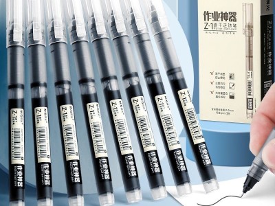 晨光直液式走珠笔学生考试0.5mm黑色大容量速干办公针管刷题神器图3