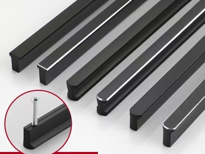 现代简约银边黑色衣柜门拉手图4