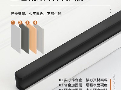 现代简约银边黑色衣柜门拉手图6
