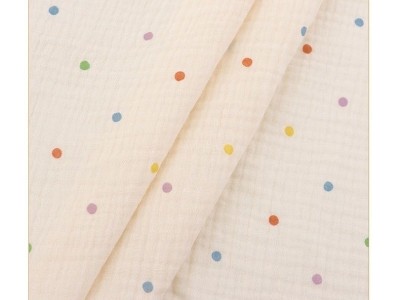 夏季全棉A类双层纱布料波点布料童模拍照背景布纺织薄款面料图4