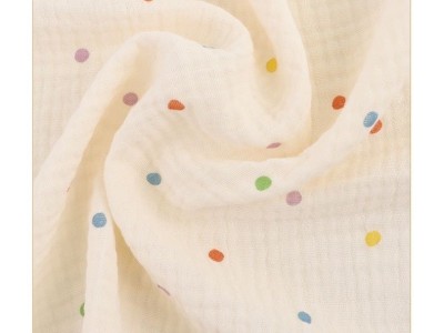 夏季全棉A类双层纱布料波点布料童模拍照背景布纺织薄款面料图5