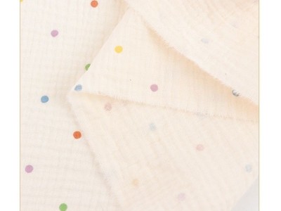 夏季全棉A类双层纱布料波点布料童模拍照背景布纺织薄款面料图6