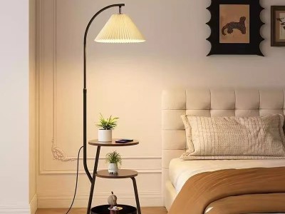 落地灯中古风卧室床头柜一体柚子灯客厅沙发旁氛围茶几图3