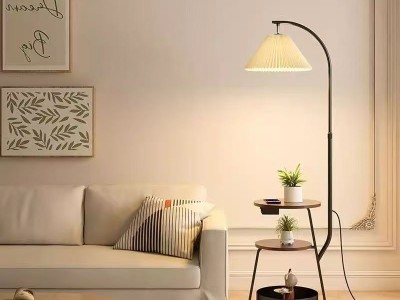 落地灯中古风卧室床头柜一体柚子灯客厅沙发旁氛围茶几图5