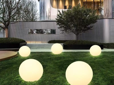 景观庭院灯造景草坪灯氛围灯太阳能户外防水创意七彩PE球形圆形灯图6
