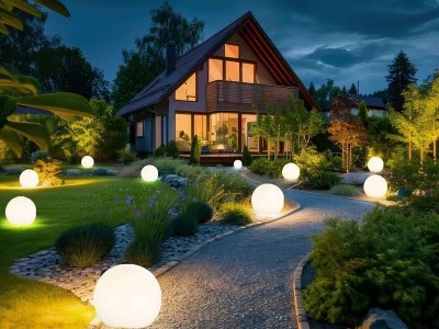 景观庭院灯造景草坪灯氛围灯太阳能户外防水创意七彩PE球形圆形灯图7