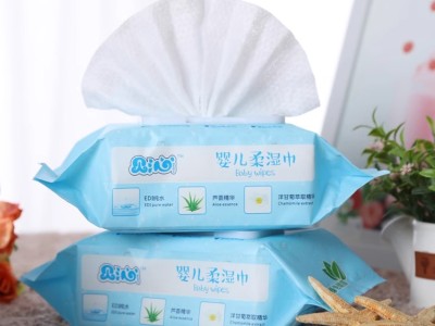 贝沁婴儿柔湿巾 100抽*5包带盖 加厚 新生儿童宝宝湿纸巾母婴用品图3