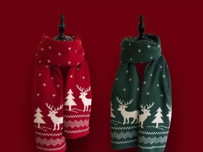 圣诞麋鹿礼物红色小鹿围巾女百搭秋冬新款保暖学生可爱围脖ins潮图3