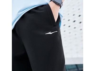 鸿星尔克运动裤男夏季针织男裤束脚舒适透气宽松卫裤九分裤子男休闲裤图3