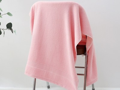 全棉浴巾大号成人加厚加大酒店吸水浴巾素色外贸断档浴巾印字logo   70*140cm图2