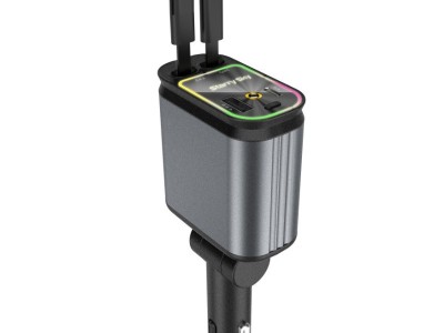 跨境C3车载手机充电器66W超级快充PD带星空顶投影灯四合一伸缩线B图6