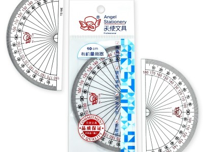 180度量角器天使牌亚克力高透明度10cm/12cm/50cm量角器图5