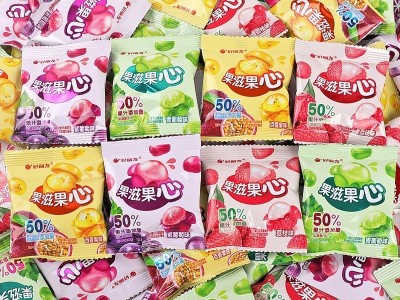 好丽友果滋果心剥皮软糖爆浆果汁橡皮糖果散装网红儿童零食软糖图2