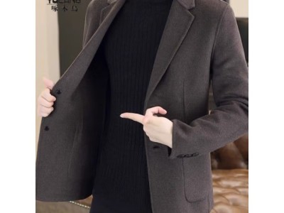 啄木鸟（TUCANO）2025毛呢大衣男士西服秋冬季新款西装短款呢子外套商务休闲潮图2