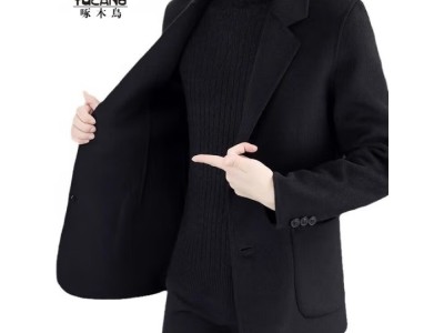 啄木鸟（TUCANO）2025毛呢大衣男士西服秋冬季新款西装短款呢子外套商务休闲潮图5