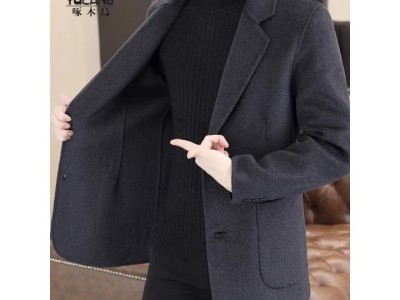 啄木鸟（TUCANO）2025毛呢大衣男士西服秋冬季新款西装短款呢子外套商务休闲潮图3