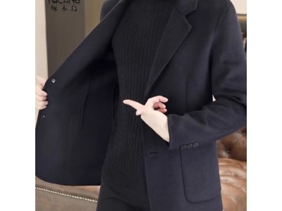 啄木鸟（TUCANO）2025毛呢大衣男士西服秋冬季新款西装短款呢子外套商务休闲潮图4