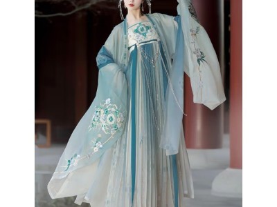 飚阁汉服中国风女装套装2025年新款国风大赏【倾城】唐制诃子裙 大袖衫+诃子裙+披帛 均码 （80-140斤）图2