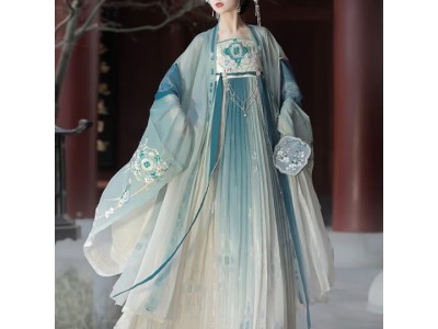 飚阁汉服中国风女装套装2025年新款国风大赏【倾城】唐制诃子裙 大袖衫+诃子裙+披帛 均码 （80-140斤）图4