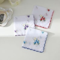 泽略老式怀旧手帕牙边古风印花手绢全棉女士夏季擦汗方巾纯棉薄款手巾