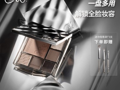 CZEL绔姿新品多功能眼影盘腮红高光修容大地色一体盘蓝色不易飞粉图3