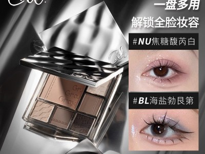 CZEL绔姿新品多功能眼影盘腮红高光修容大地色一体盘蓝色不易飞粉图2