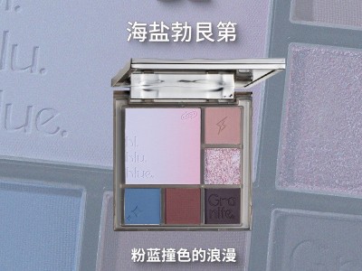 CZEL绔姿新品多功能眼影盘腮红高光修容大地色一体盘蓝色不易飞粉图5