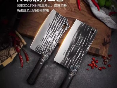 阳江菜刀跑江湖厨房刀具龙头砍骨刀切菜刀手工锻打锋利家用斩骨刀图3