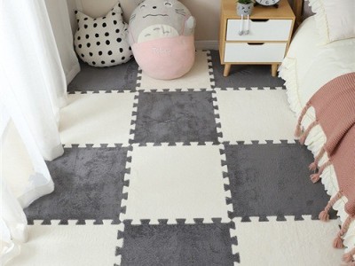 毛绒儿童爬爬垫拼接大块房间耐脏加厚满铺泡沫地垫卧室米绒面地毯图6