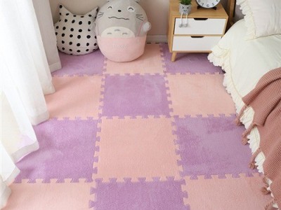 毛绒儿童爬爬垫拼接大块房间耐脏加厚满铺泡沫地垫卧室米绒面地毯图5
