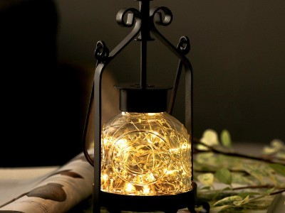 浪漫烛光晚餐道具玻璃烛台摆件批发手提蜡烛灯复古老式铁艺油图3