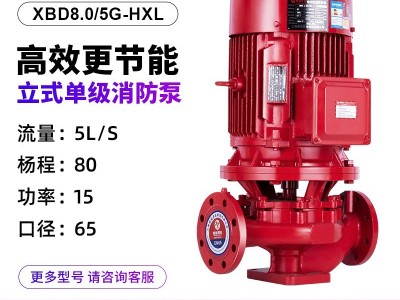 消防水泵XBD立式单级消防泵水泵 室内消火栓给水泵自动喷淋稳压泵图4