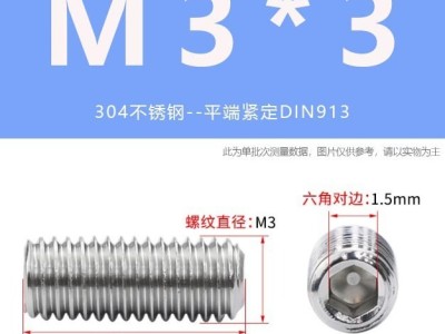 304不锈钢平端紧定螺丝内六角顶丝GB77止付螺钉M3M4M5M6M8M16图5