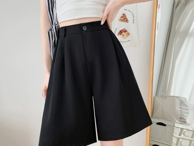 西装短裤女夏季百搭2025新款小个子高腰宽松阔腿休闲西装裤女图7