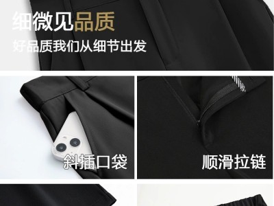 西装短裤女夏季百搭2025新款小个子高腰宽松阔腿休闲西装裤女图4