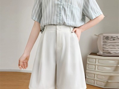 西装短裤女夏季百搭2025新款小个子高腰宽松阔腿休闲西装裤女图6