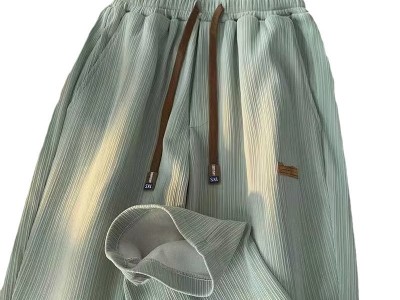 裤子男款夏天休闲裤男士夏季薄款冰丝垂感直筒裤潮牌阔腿运动长裤图4