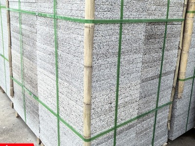 芝麻灰火烧板石材大理石工程道路地铺板花岗岩浅灰色荔枝面石板材图2